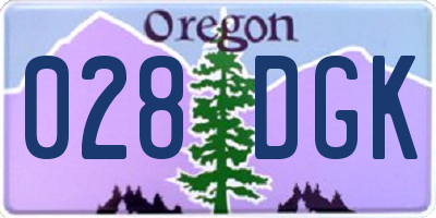 OR license plate 028DGK