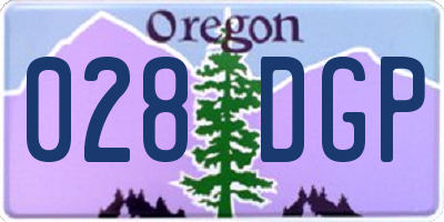 OR license plate 028DGP