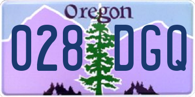 OR license plate 028DGQ