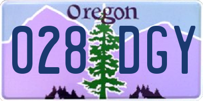 OR license plate 028DGY