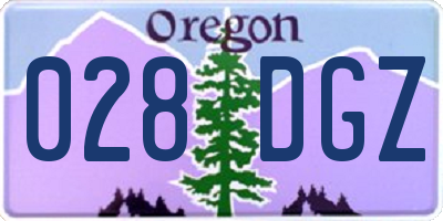 OR license plate 028DGZ