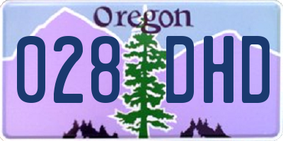 OR license plate 028DHD