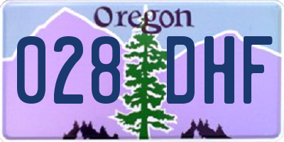 OR license plate 028DHF