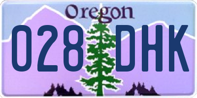 OR license plate 028DHK