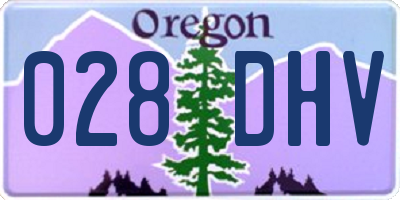 OR license plate 028DHV