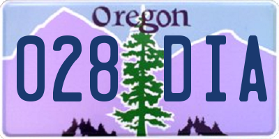 OR license plate 028DIA