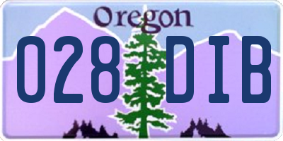 OR license plate 028DIB