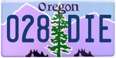 OR license plate 028DIE
