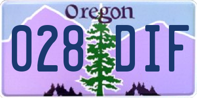 OR license plate 028DIF