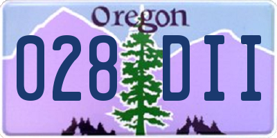 OR license plate 028DII