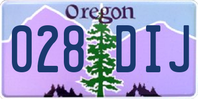 OR license plate 028DIJ