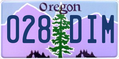 OR license plate 028DIM