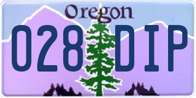 OR license plate 028DIP