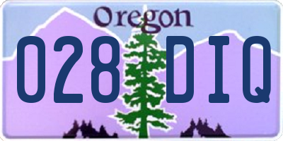 OR license plate 028DIQ
