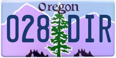 OR license plate 028DIR