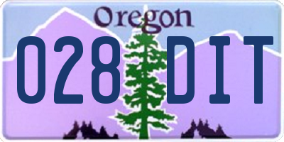OR license plate 028DIT
