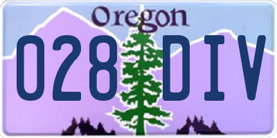 OR license plate 028DIV