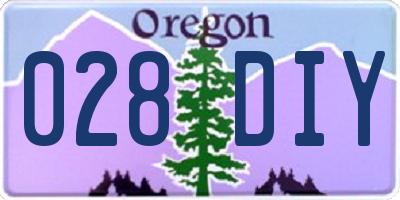 OR license plate 028DIY