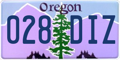 OR license plate 028DIZ