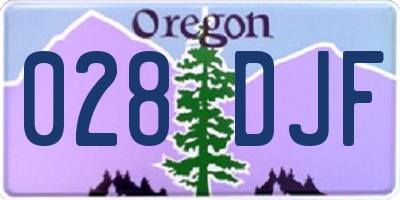 OR license plate 028DJF