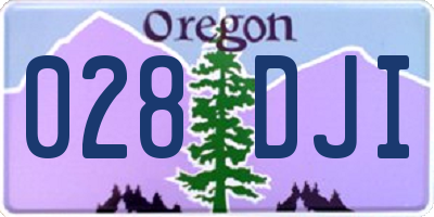 OR license plate 028DJI