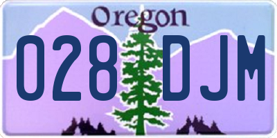 OR license plate 028DJM
