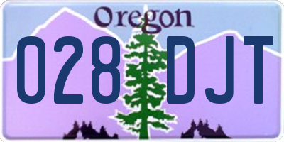 OR license plate 028DJT
