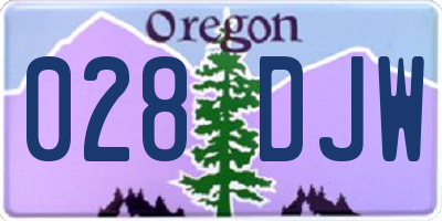 OR license plate 028DJW