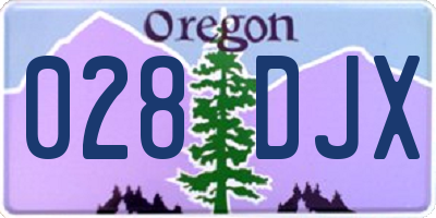 OR license plate 028DJX
