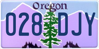 OR license plate 028DJY