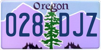 OR license plate 028DJZ
