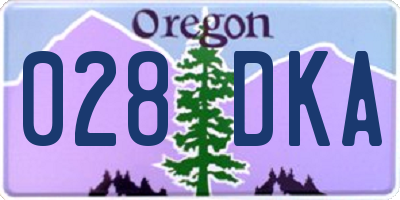 OR license plate 028DKA