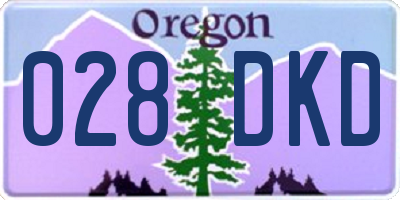 OR license plate 028DKD