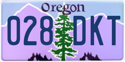 OR license plate 028DKT