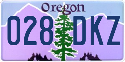 OR license plate 028DKZ