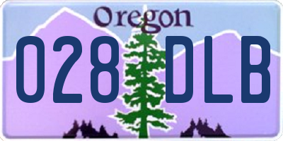 OR license plate 028DLB