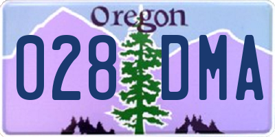 OR license plate 028DMA