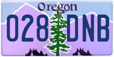 OR license plate 028DNB