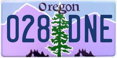 OR license plate 028DNE
