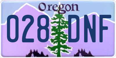 OR license plate 028DNF