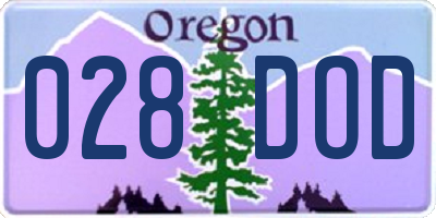 OR license plate 028DOD