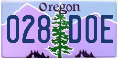 OR license plate 028DOE