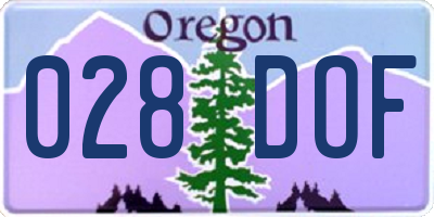 OR license plate 028DOF