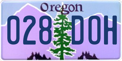 OR license plate 028DOH