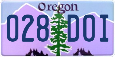 OR license plate 028DOI