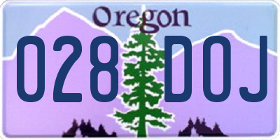 OR license plate 028DOJ