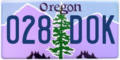 OR license plate 028DOK