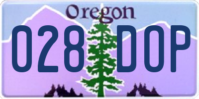 OR license plate 028DOP
