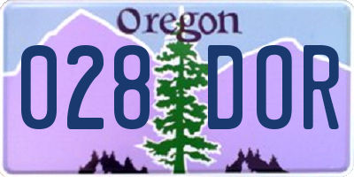 OR license plate 028DOR