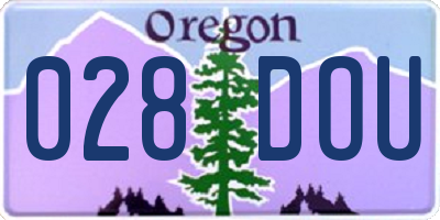 OR license plate 028DOU